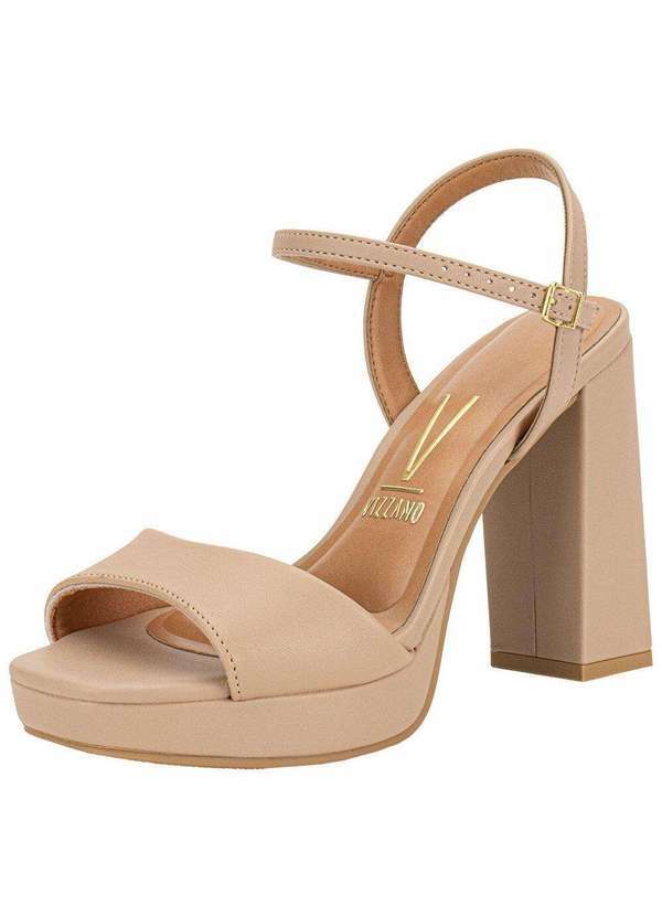 Vista 2 Sandália Feminina Meia Pata Vizzano 6551100 - Bege VIZZANO