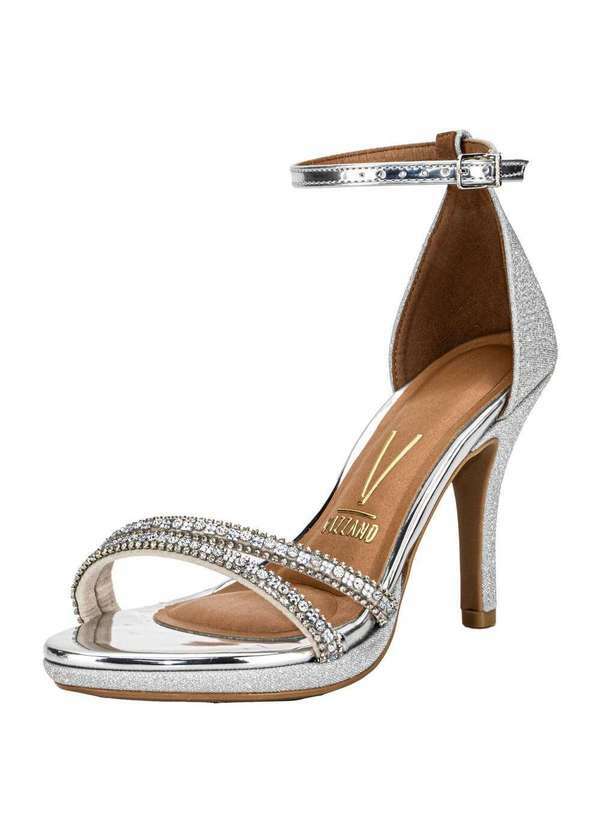 Vista 2 Sandália Feminina Salto Alto Vizzano - 62101037 - Prata 01 VIZZANO