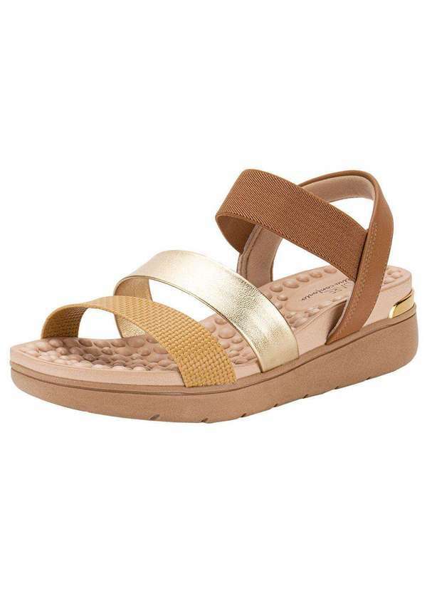 Vista 2 Sandália Feminina Salto Baixo Modare - 7151119 - Camel MODARE