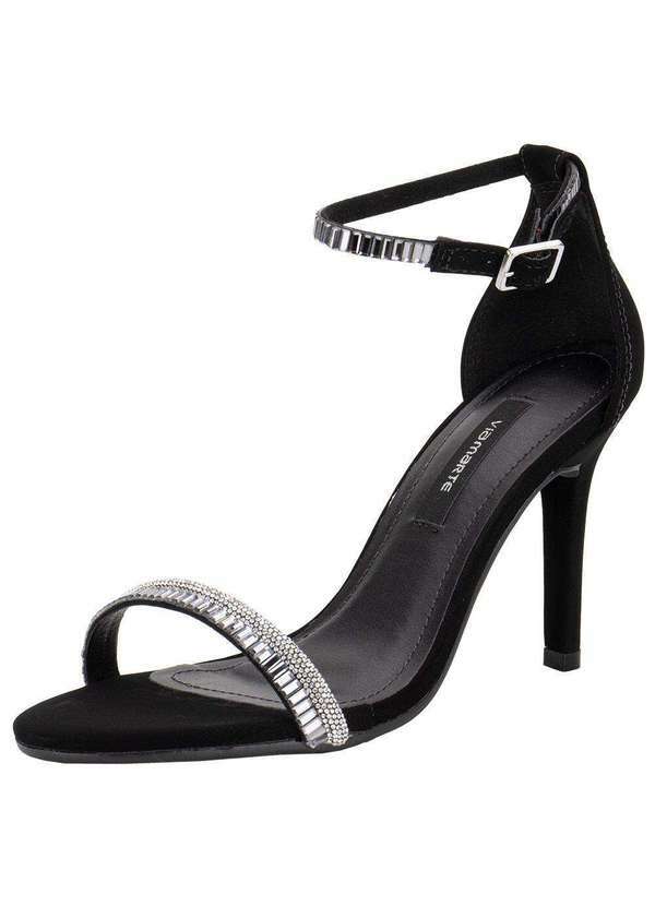 Vista 2 Sandália Feminina Salto Fino Via Marte 282001 Preto/Nobuck VIA MARTE