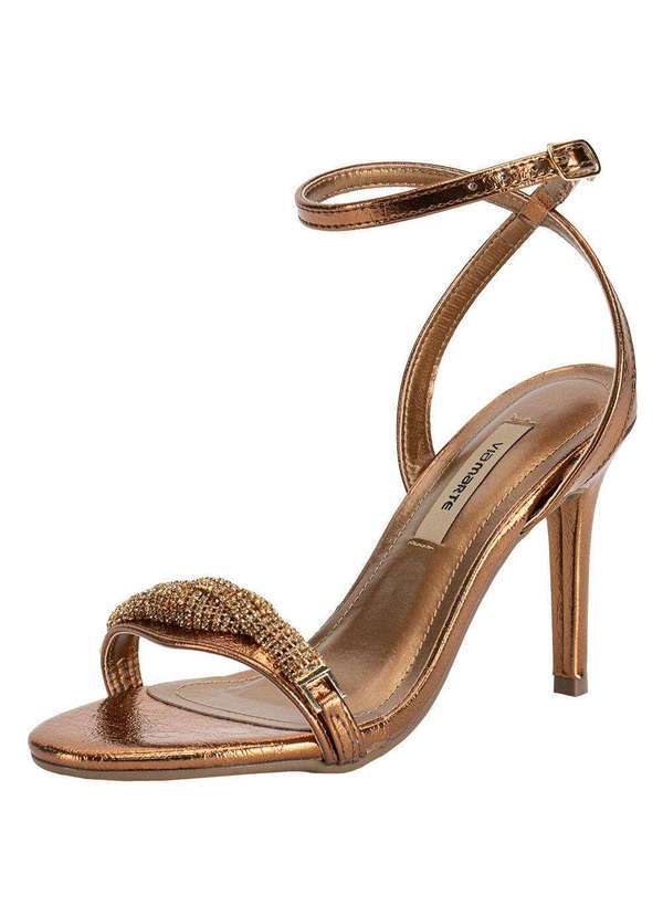 Vista 2 Sandália Feminina Salto Fino Via Marte 282004 Bronze VIA MARTE