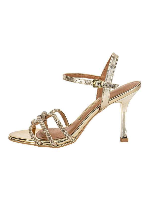 Vista 2 Sandália Feminina Salto Fino Vizzano 62491110 Ouro