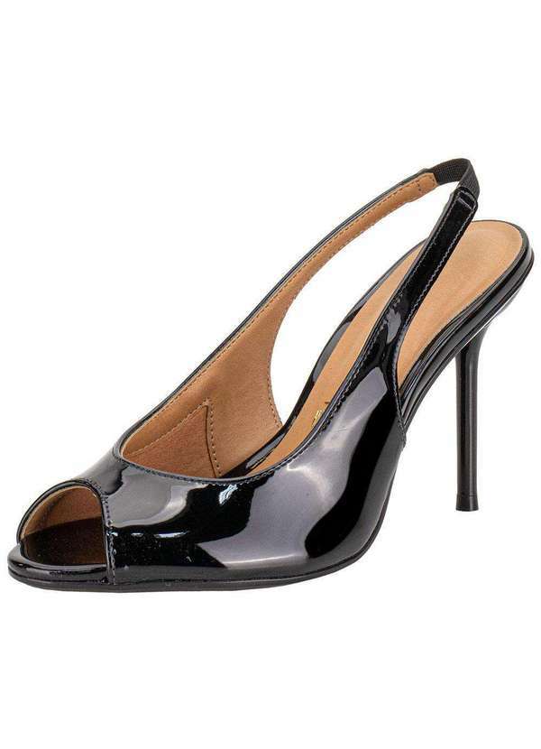 Vista 2 Sandália Feminina Salto Fino Vizzano 6564101 Verniz/Preto VIZZANO