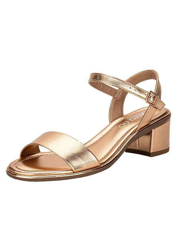 Vista 2 Sandália Feminina Salto Grosso Beira Rio 8379203 - Bronze BEIRA RIO
