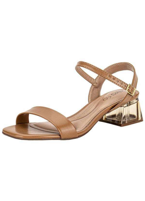Vista 2 Sandália Feminina Salto Grosso Beira Rio 8468213 Camel BEIRA RIO