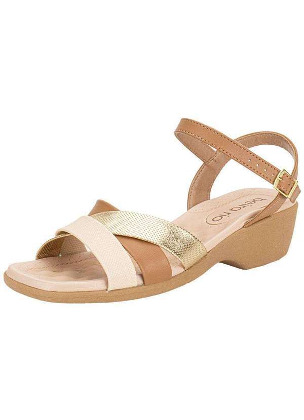 Vista 2 Sandália Feminina Salto Grosso Beira Rio 8527111 - Camel BEIRA RIO