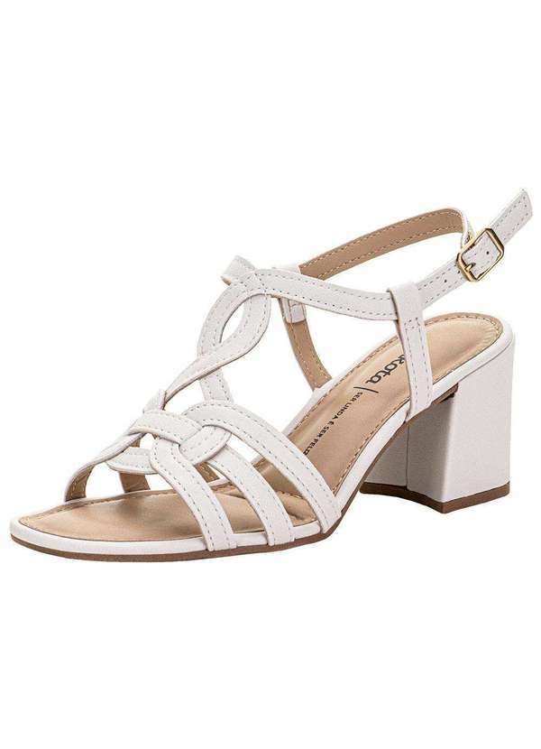 Vista 2 Sandália Feminina Salto Grosso Dakota Db111 Branco/Off Dakota