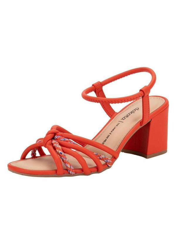 Sandália Feminina Salto Grosso Dakota Y7461 - Vermelho