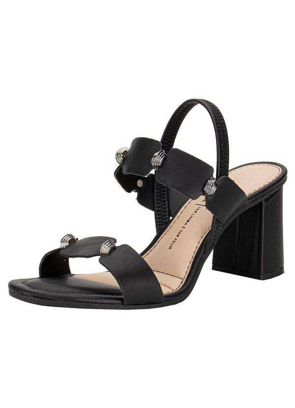 Vista 2 Sandália Feminina Salto Grosso Dakota Y8762 - Preto Dakota