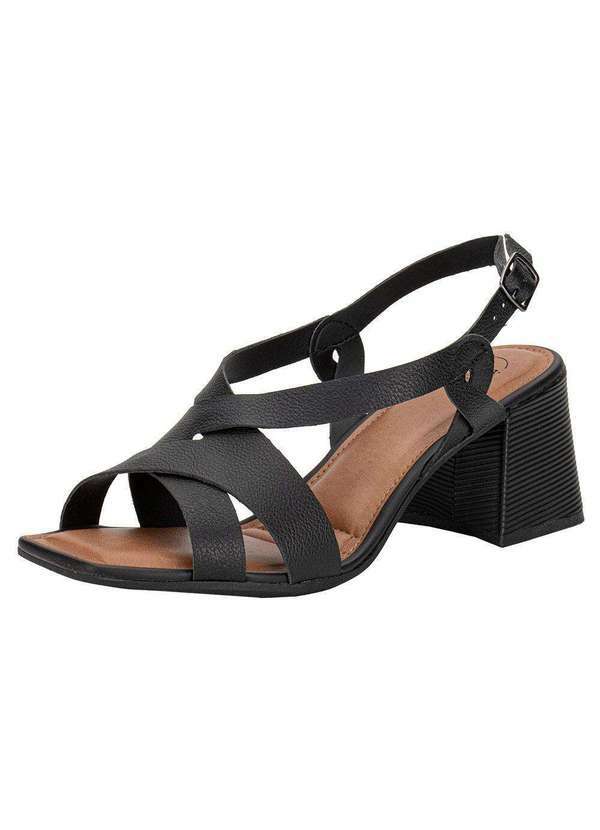 Vista 2 Sandália Feminina Salto Grosso Dakota Y8831n - Preto Dakota