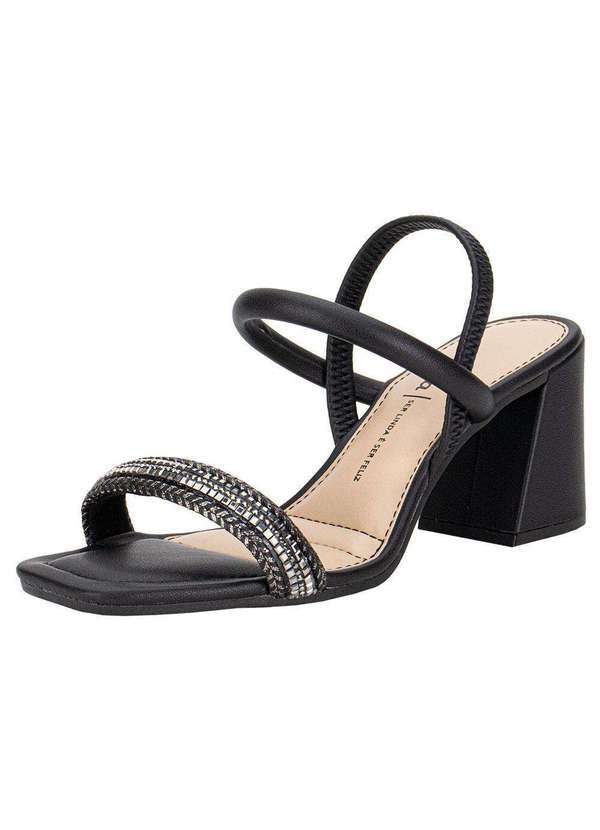 Vista 2 Sandália Feminina Salto Grosso Dakota Y8911 - Preto Dakota
