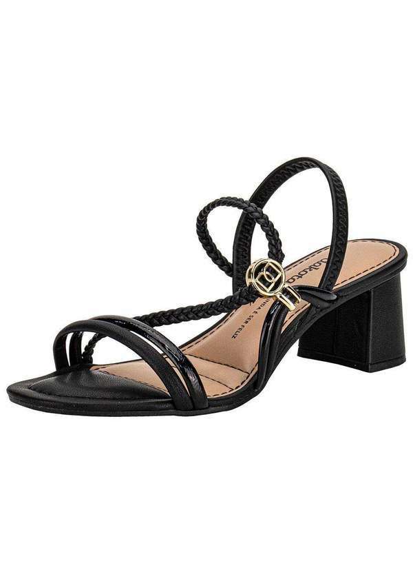 Vista 2 Sandália Feminina Salto Grosso Dakota Y9371 Preto Dakota