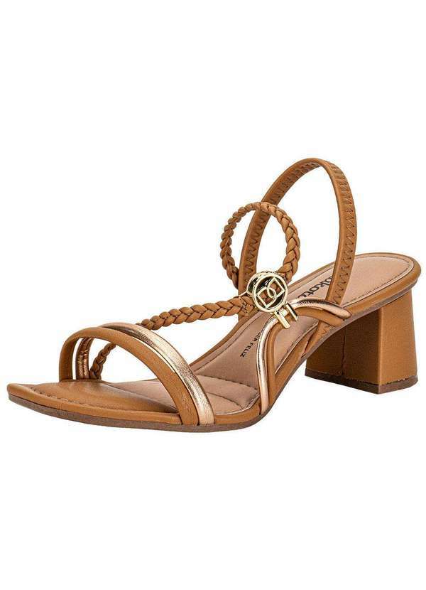 Vista 2 Sandália Feminina Salto Grosso Dakota Y9371 Caramelo Dakota