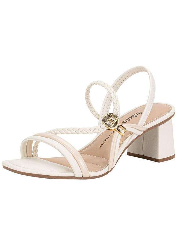 Vista 2 Sandália Feminina Salto Grosso Dakota Y9371 Branco/Off Dakota