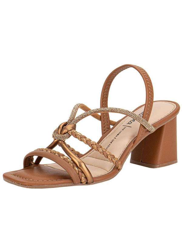 Vista 2 Sandália Feminina Salto Grosso Dakota Y9761 Caramelo Dakota