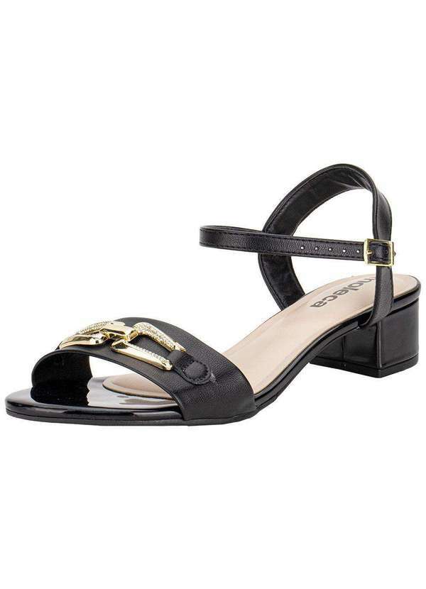 Vista 2 Sandália Feminina Salto Grosso Moleca 5259880 - Preto