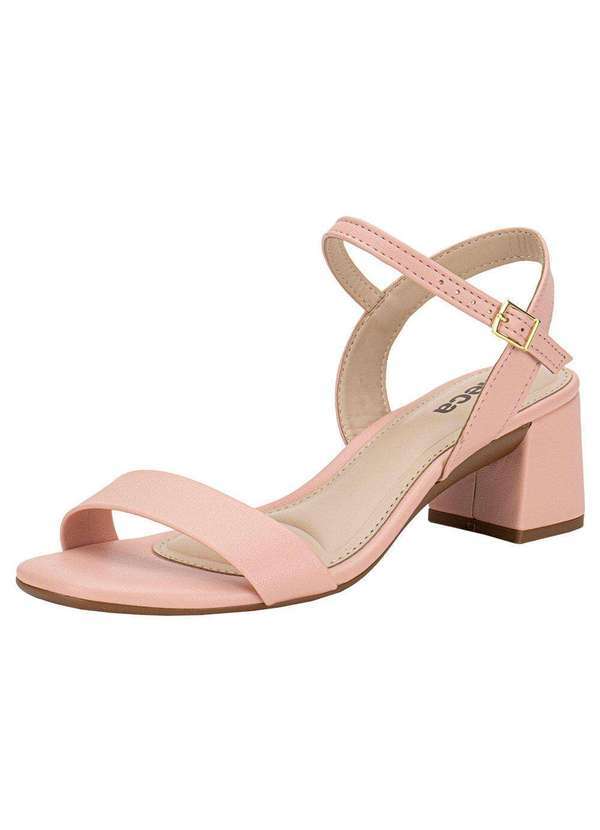 Vista 2 Sandália Feminina Salto Grosso Moleca 5496101 - Rosa MOLECA