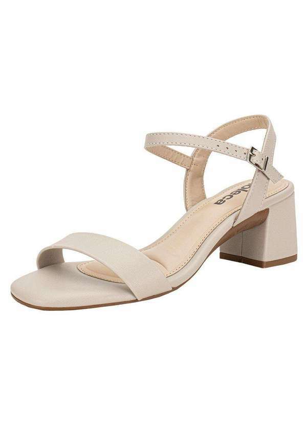 Vista 2 Sandália Feminina Salto Grosso Moleca 5496101 - Cinza MOLECA
