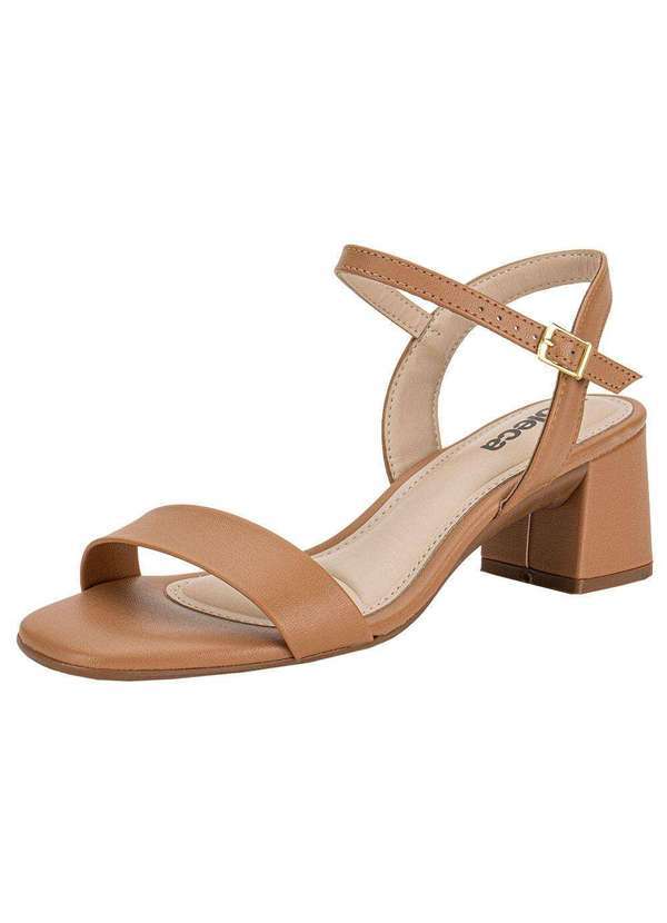 Vista 2 Sandália Feminina Salto Grosso Moleca 5496101 - Camel MOLECA