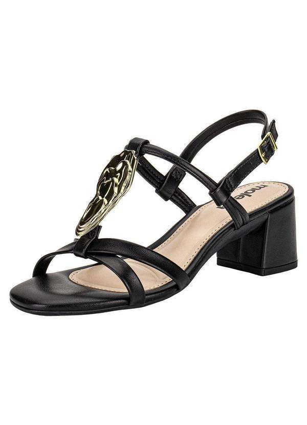 Vista 2 Sandália Feminina Salto Grosso Moleca 5496118 - Preto