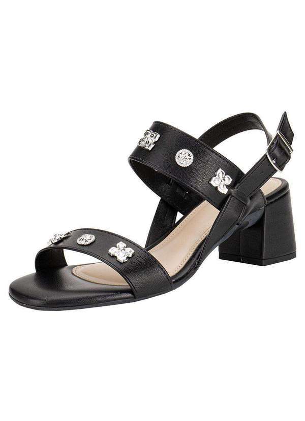 Vista 2 Sandália Feminina Salto Grosso Moleca 5496119 - Preto