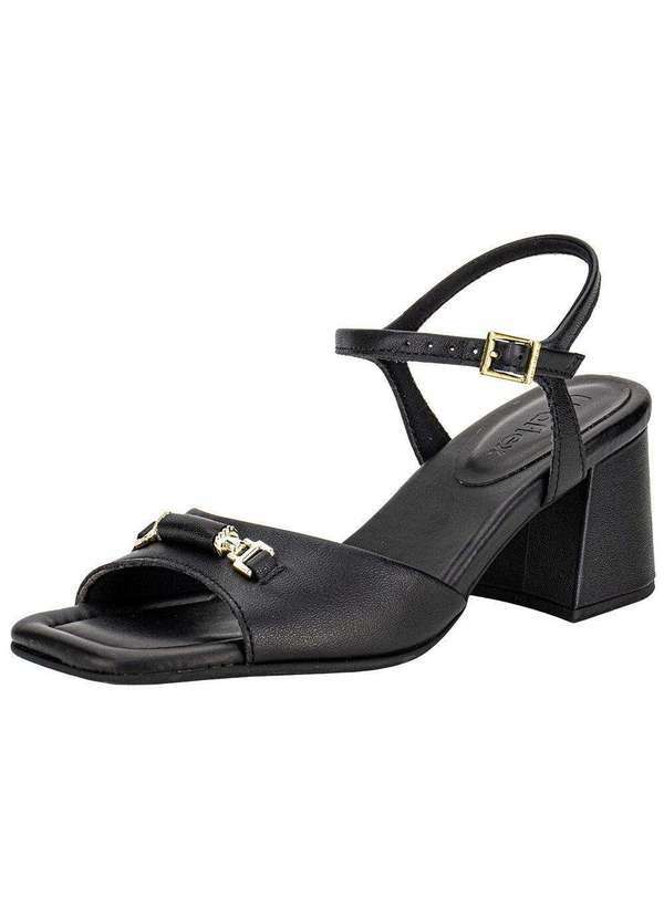 Vista 2 Sandália Feminina Salto Grosso Usaflex Ai16009 Preto Usaflex