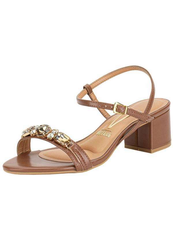 Vista 2 Sandália Feminina Salto Grosso Vizzano 62911716 Chocolate VIZZANO