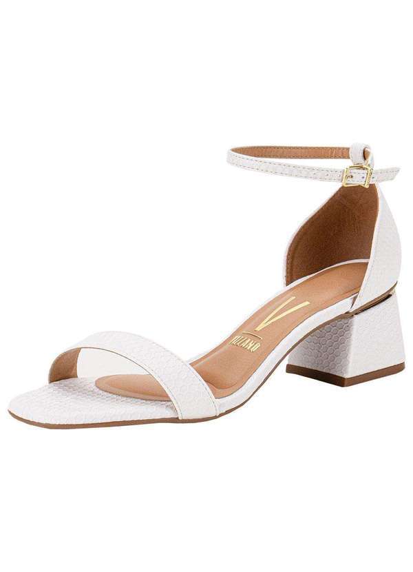 Sandália Feminina Salto Grosso Vizzano 6428104 - Branco