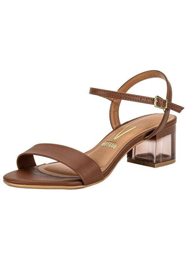Vista 2 Sandália Feminina Salto Grosso Vizzano 6442200 Café VIZZANO