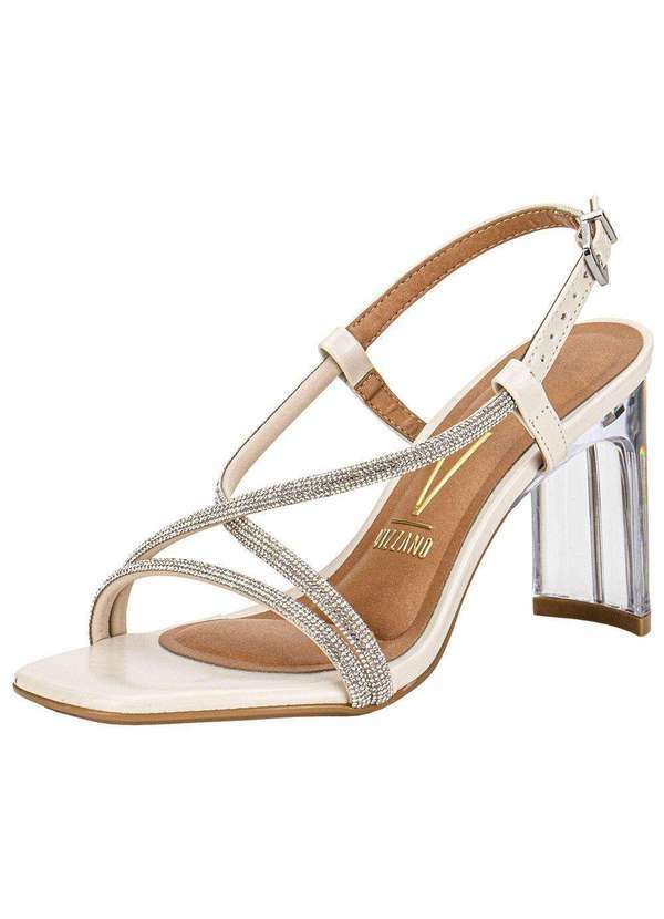 Vista 2 Sandália Feminina Salto Grosso Vizzano 6457214 Branco VIZZANO
