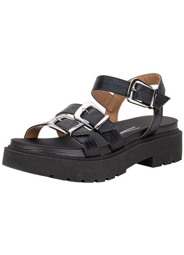Vista 2 Sandália Feminina Salto Grosso Vizzano 6499121 - Preto VIZZANO
