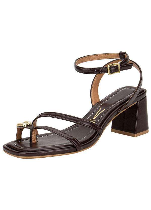 Vista 2 Sandália Feminina Salto Grosso Vizzano 6530105 - Café VIZZANO