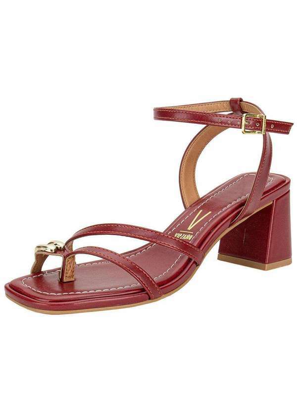 Vista 2 Sandália Feminina Salto Grosso Vizzano 6530105 - Vermelho VIZZANO