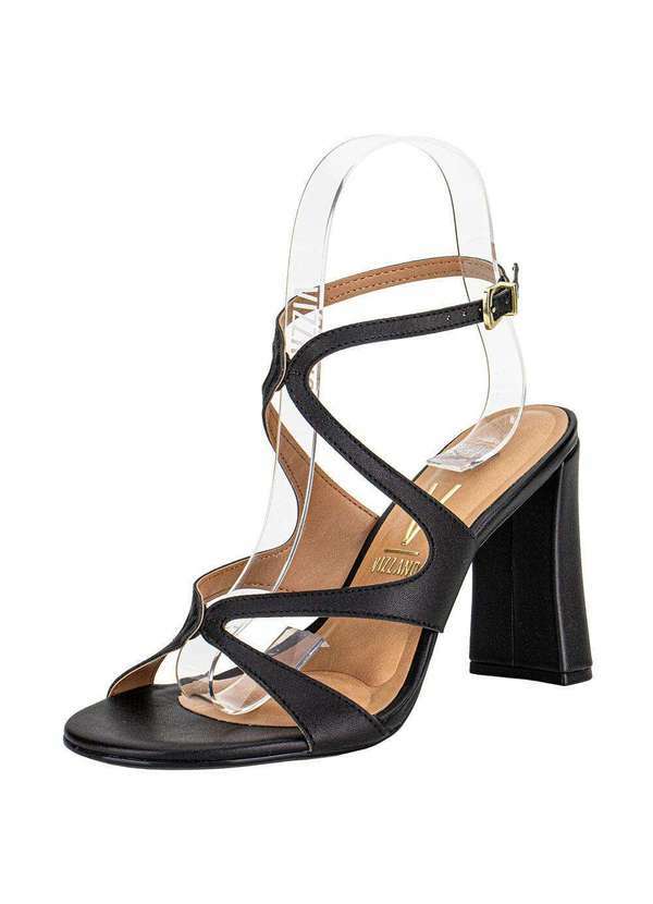 Vista 2 Sandália Feminina Salto Grosso Vizzano 6550102 Preto VIZZANO