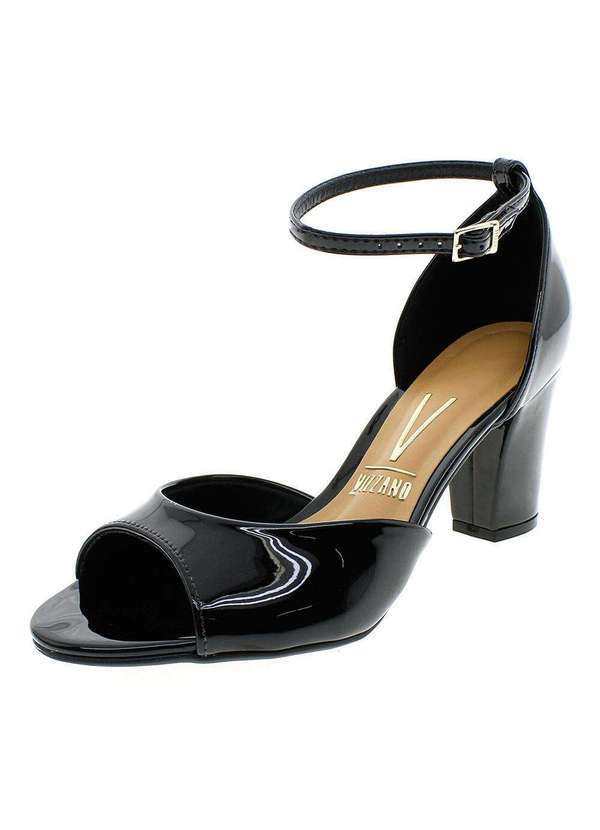 Sandália Feminina Salto Médio Vizzano - 6262206 - Verniz/Preto