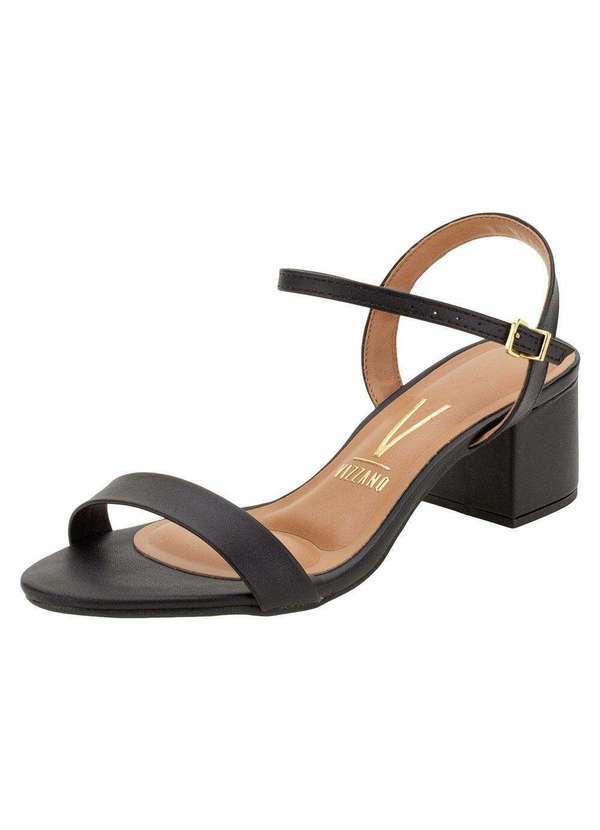 Vista 2 Sandália Feminina Salto Médio Vizzano - 6291900 - Preto VIZZANO