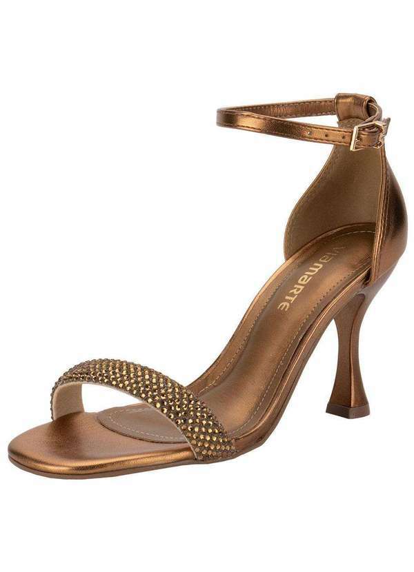 Vista 2 Sandália Feminina Salto Taça Via Marte 149009 - Bronze VIA MARTE
