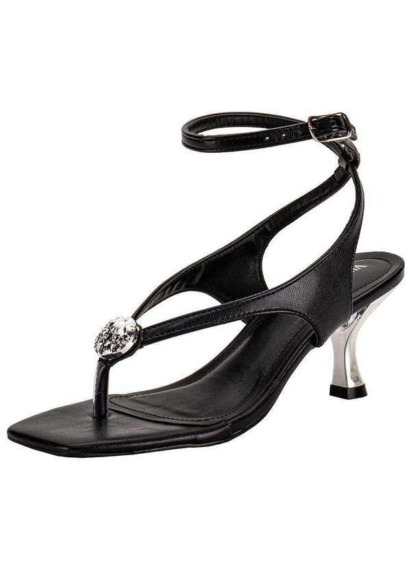Vista 2 Sandália Feminina Salto Taça Via Marte 177043 Preto VIA MARTE