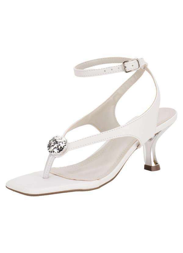 Vista 2 Sandália Feminina Salto Taça Via Marte 177043 Branco VIA MARTE