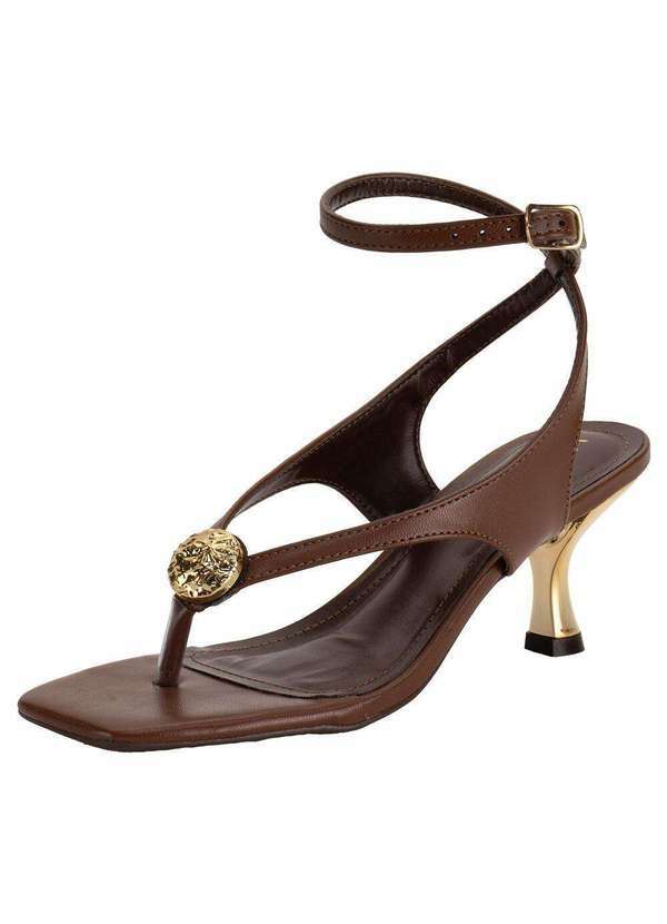 Vista 2 Sandália Feminina Salto Taça Via Marte 177043 Chocolate VIA MARTE