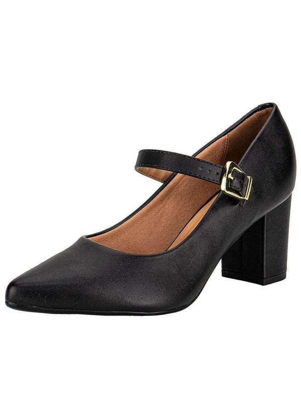 Vista 2 Sapato Feminino Salto Grosso Vizzano 1290532 Preto VIZZANO