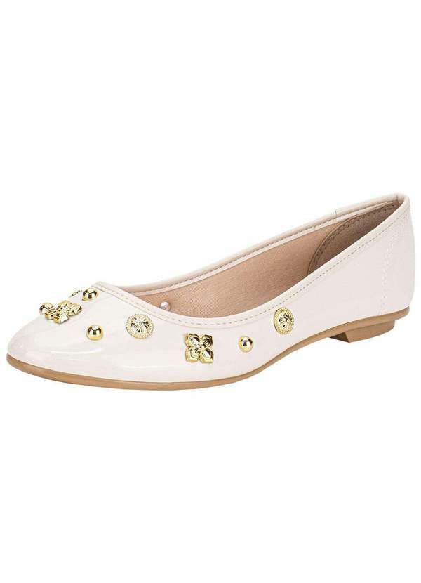Vista 2 Sapatilha Feminina Flat Moleca 50271485 - Marfim MOLECA