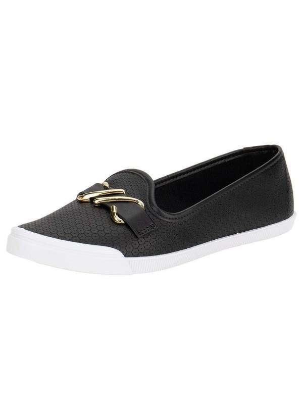 Vista 2 Sapatilha Feminina Flat Moleca 5109796 Preto