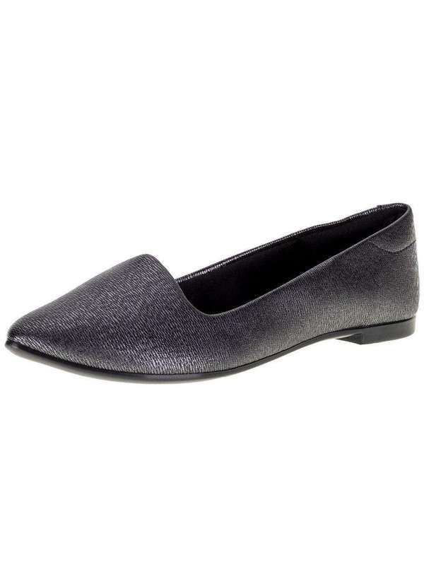 Vista 2 Sapatilha Feminina Flat Moleca - 5635816 - Preto/Cinza