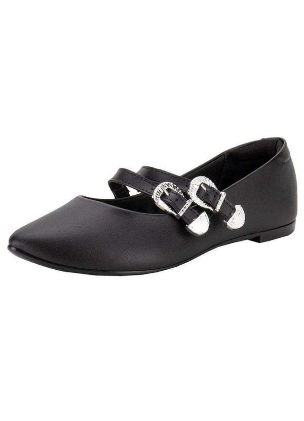 Vista 2 Sapatilha Feminina Flat Moleca 5635882 - Preto