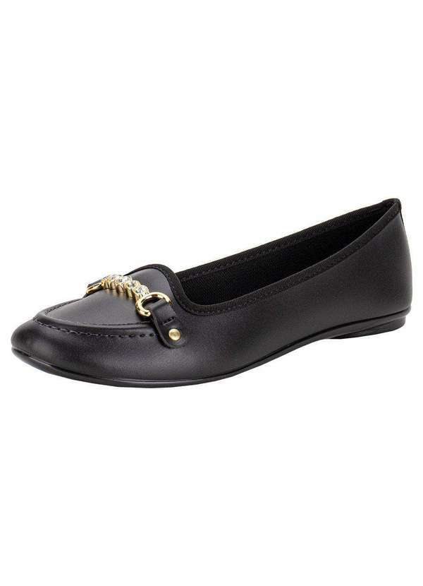 Vista 2 Sapatilha Feminina Flat Moleca 5726136 - Preto