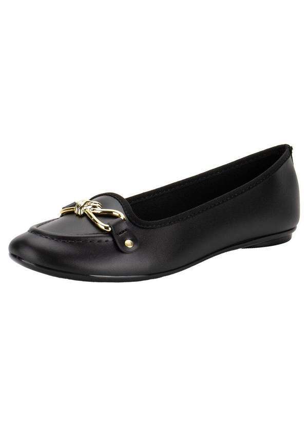 Vista 2 Sapatilha Feminina Flat Moleca 5726141 - Preto MOLECA