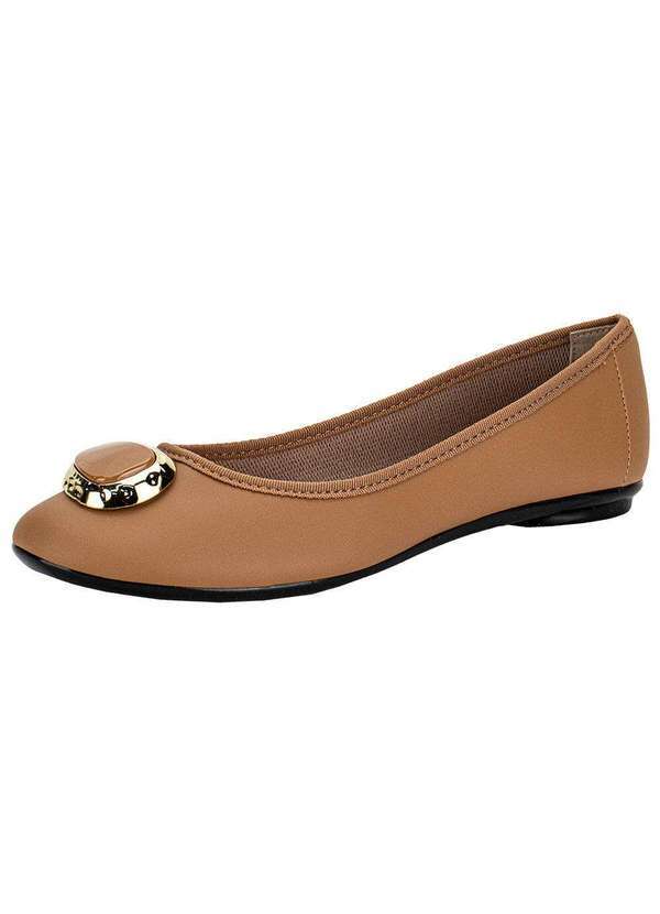 Vista 2 Sapatilha Feminina Flat Moleca 5726147 Camel