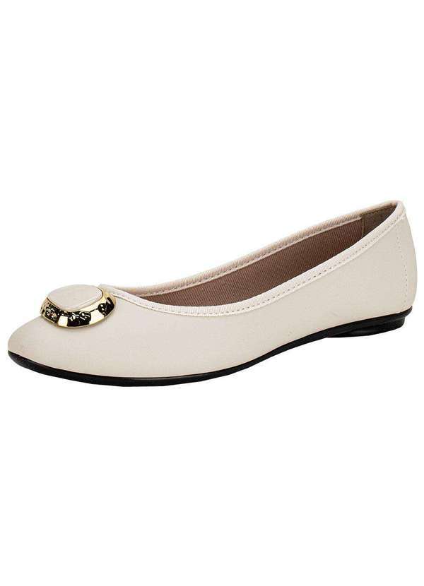 Vista 2 Sapatilha Feminina Flat Moleca 5726147 Marfim