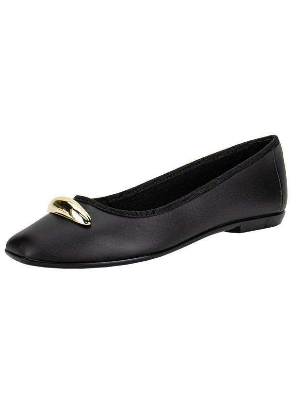 Vista 2 Sapatilha Feminina Flat Moleca 5729131 Preto MOLECA